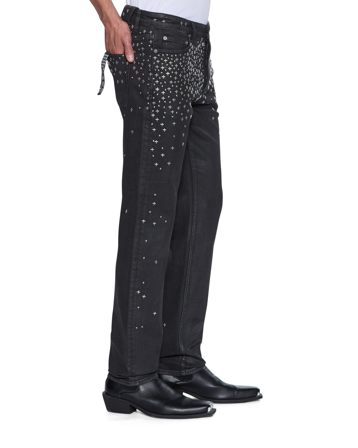 MENS CHITCH BACKSTAGE BLACK METALIK DENIM JEANS