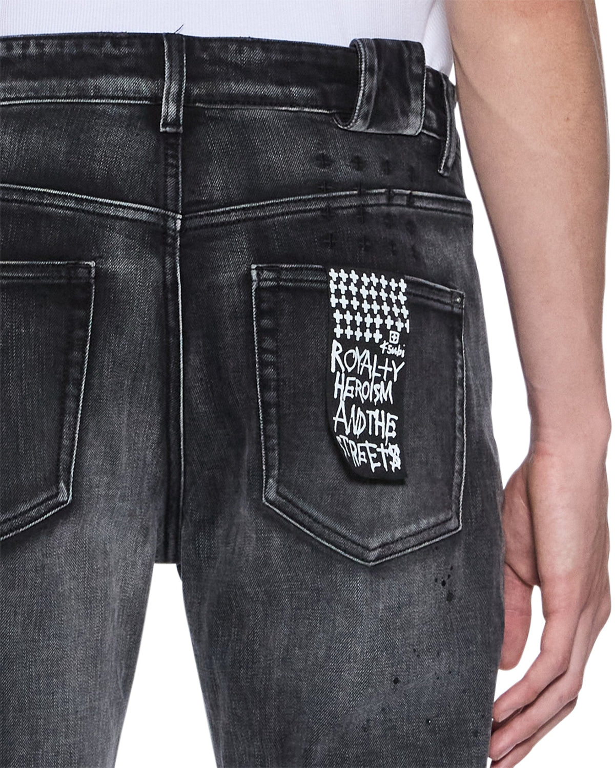 MENS CHITCH CARBON BLACK DENIM JEANS
