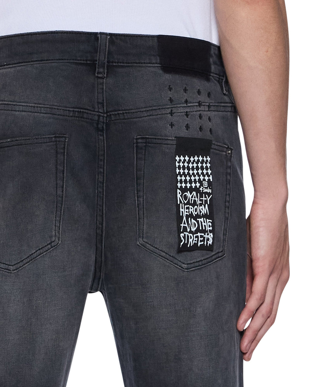 MENS HAZLOW POWDER GREY DENIM JEANS