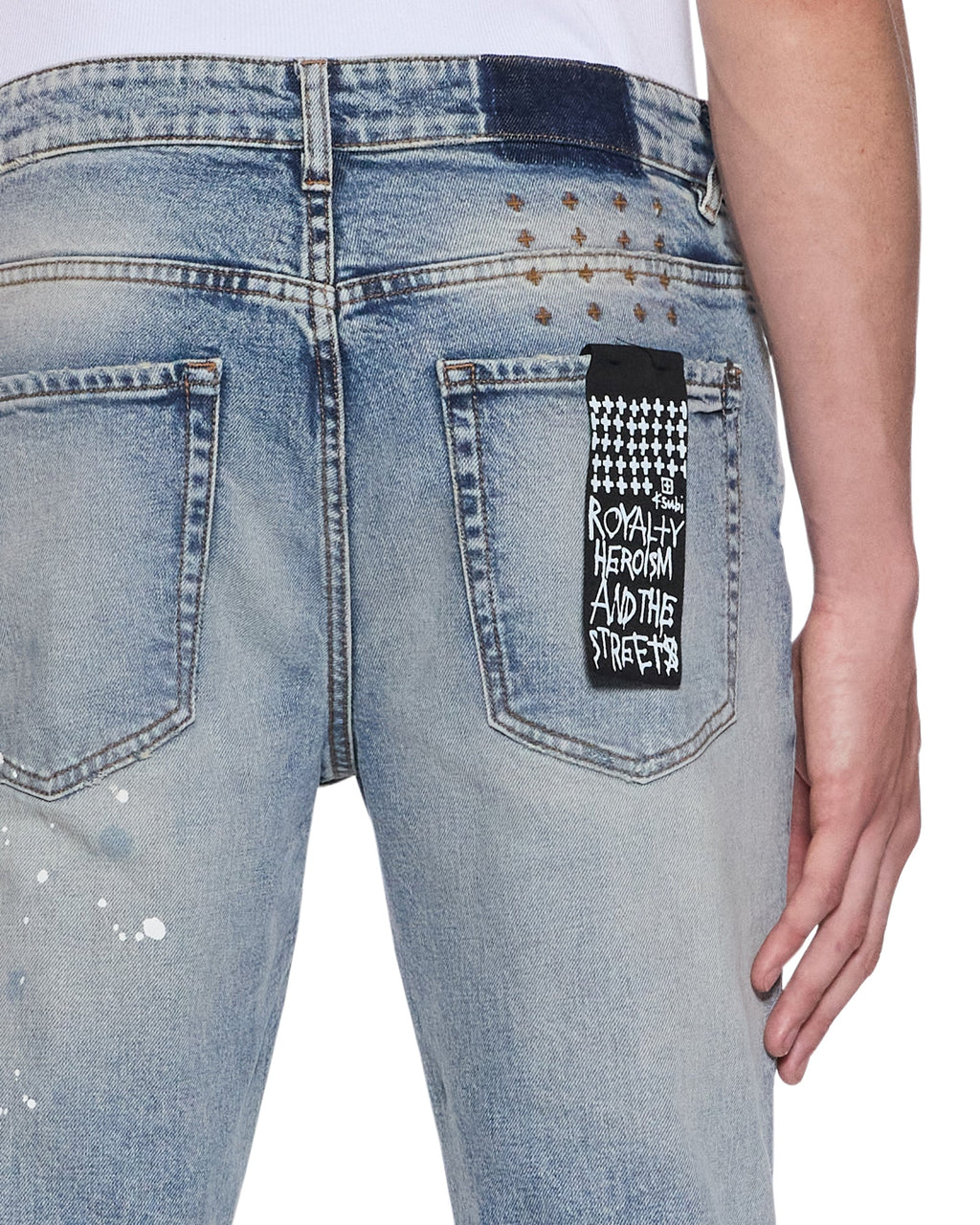 MENS VAN WINKLE PAINT SUMMER BLUE DENIM JEANS