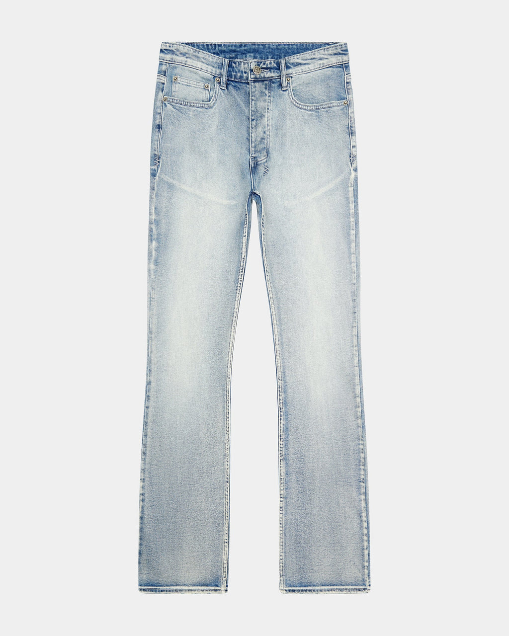 Mens Bronko Punk Blue Bootcut Denim Jeans - Denim