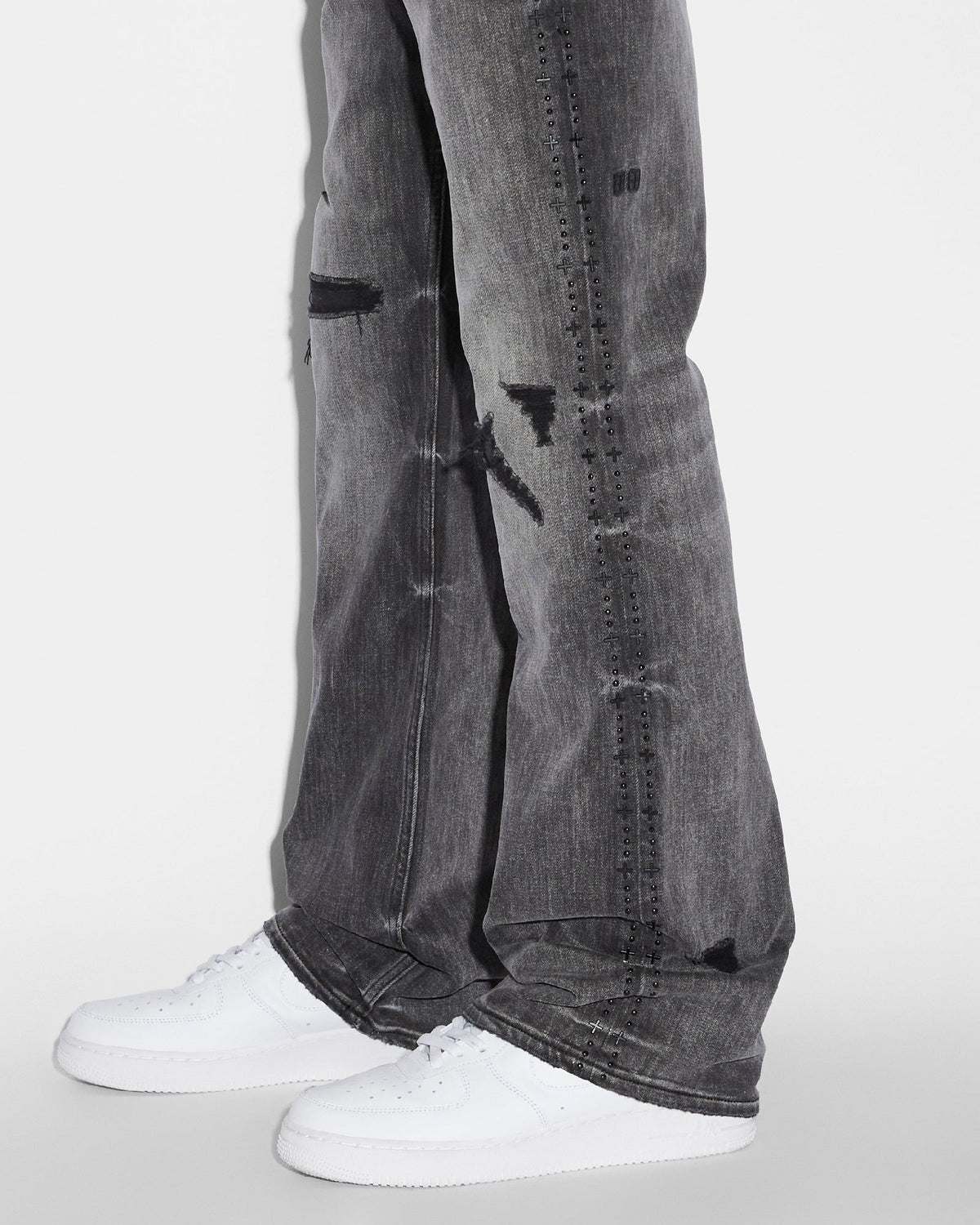 MENS BRONKO BLACK METAL DENIM JEANS