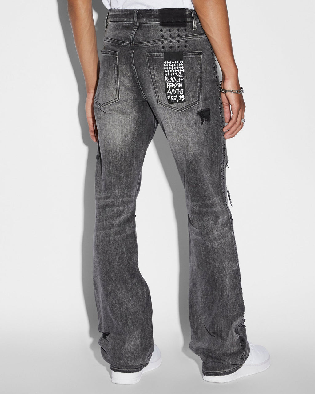 MENS BRONKO BLACK METAL DENIM JEANS
