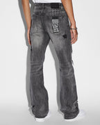 MENS BRONKO BLACK METAL DENIM JEANS
