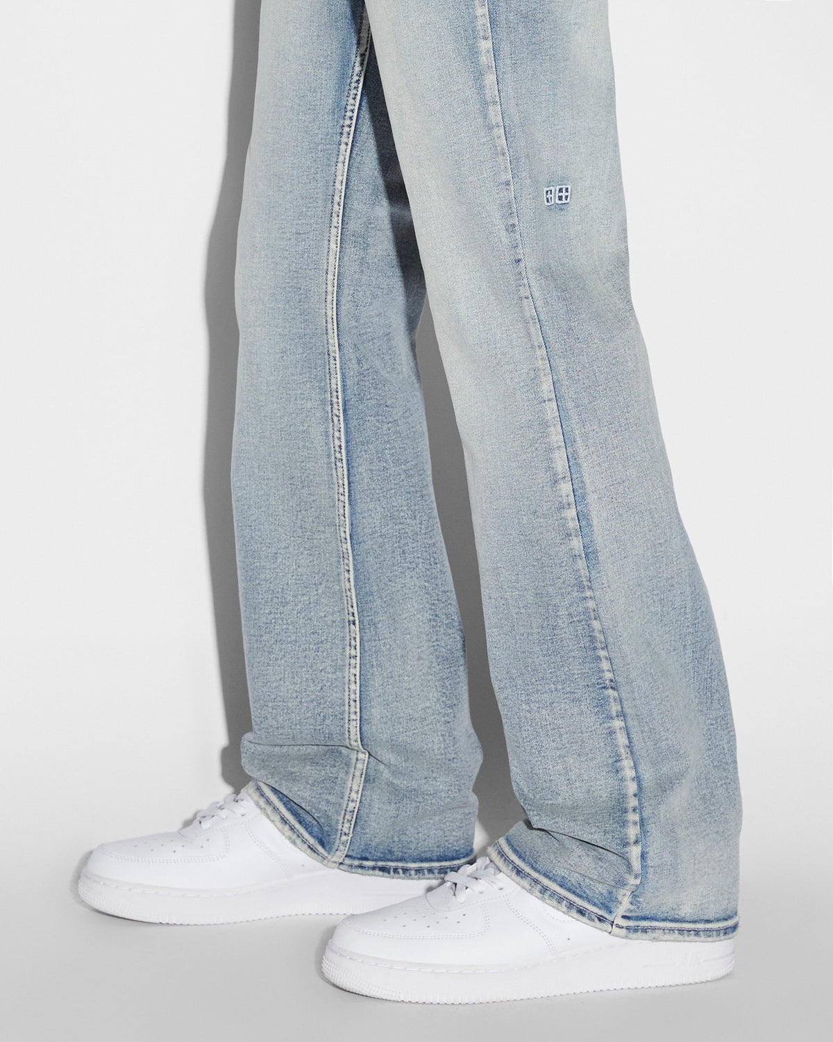 Mens Bronko Punk Blue Bootcut Denim Jeans - Denim