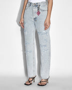 Womens Brooklyn Jean Muse Repair Straight Denim Jeans - Denim