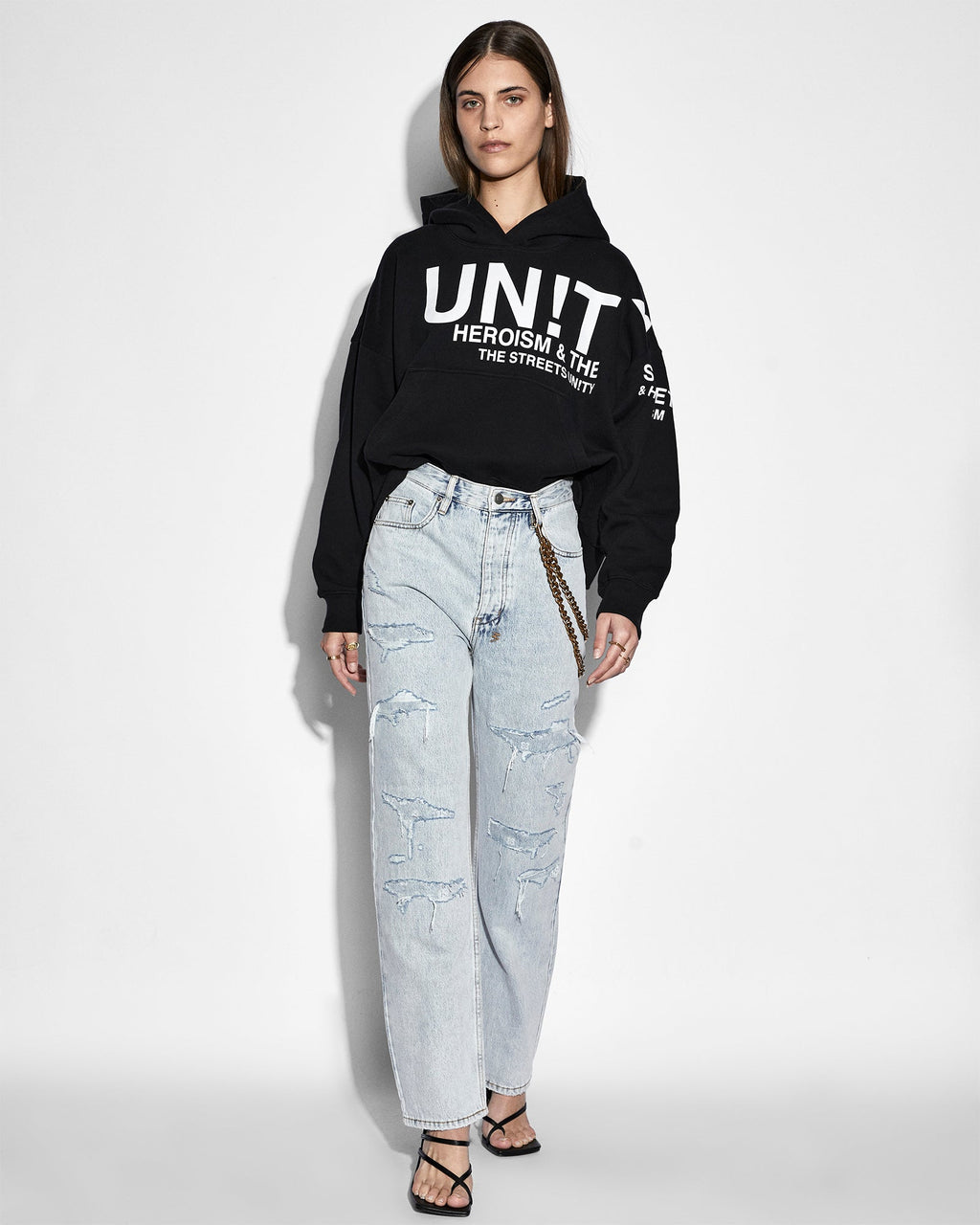 Womens Brooklyn Jean Muse Repair Straight Denim Jeans - Denim