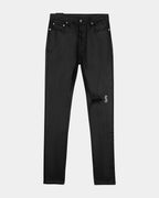 Mens Chitch Waxed Silver Slim Denim Jeans - Black