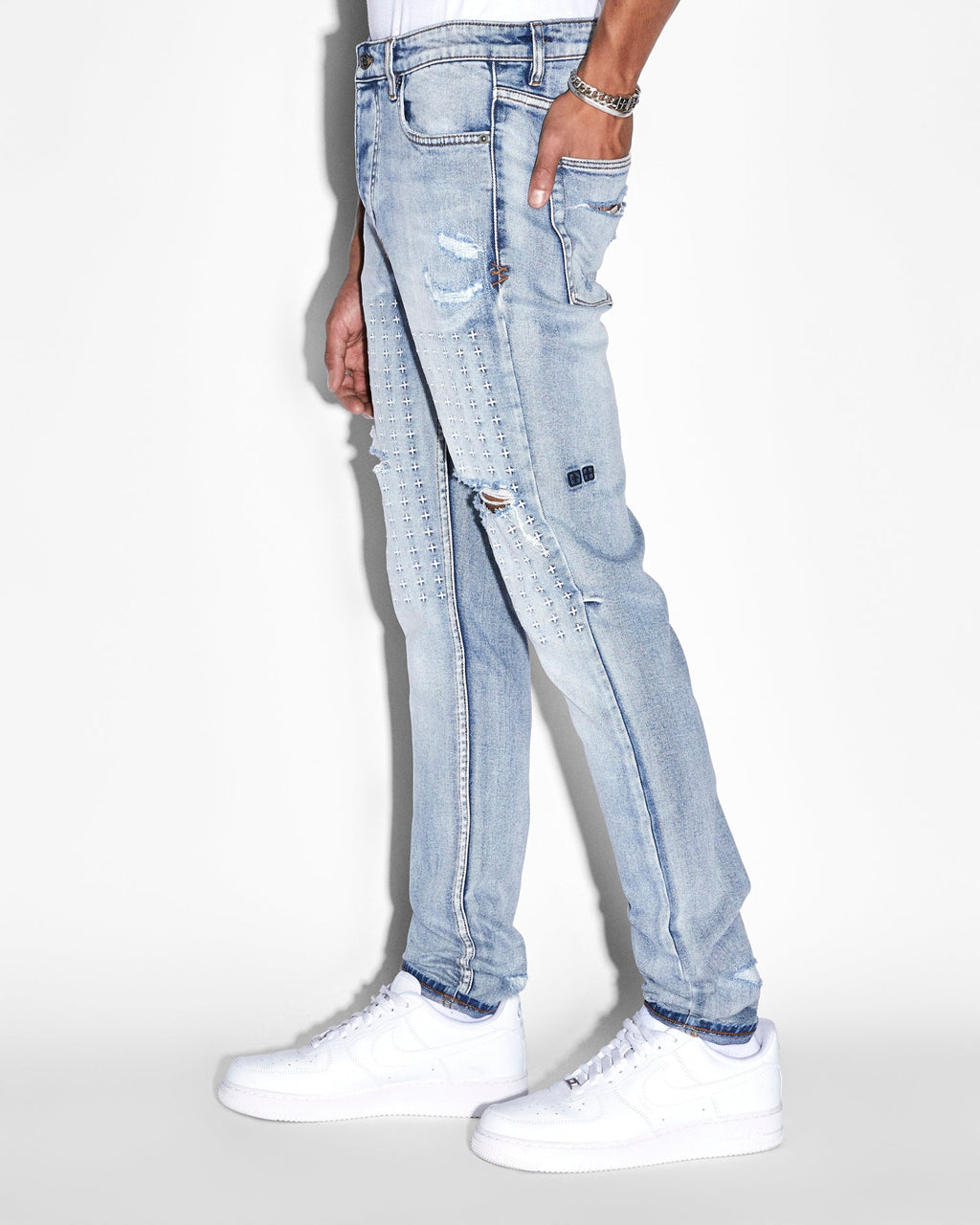 MENS CHITCH ENJOY TRASHED DENIM JEANS
