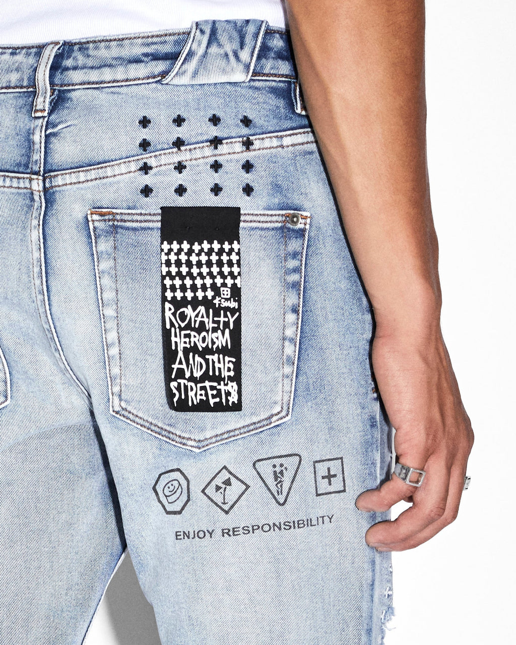 MENS CHITCH ENJOY TRASHED DENIM JEANS