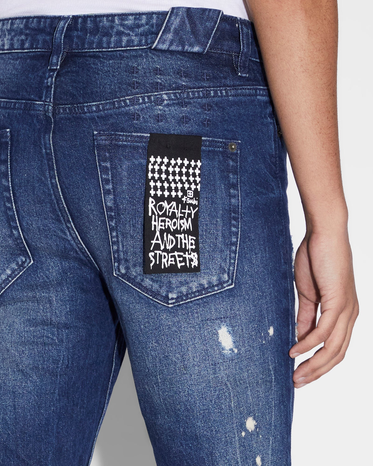 Mens Chitch Glory Trashed Slim Denim Jeans - Denim