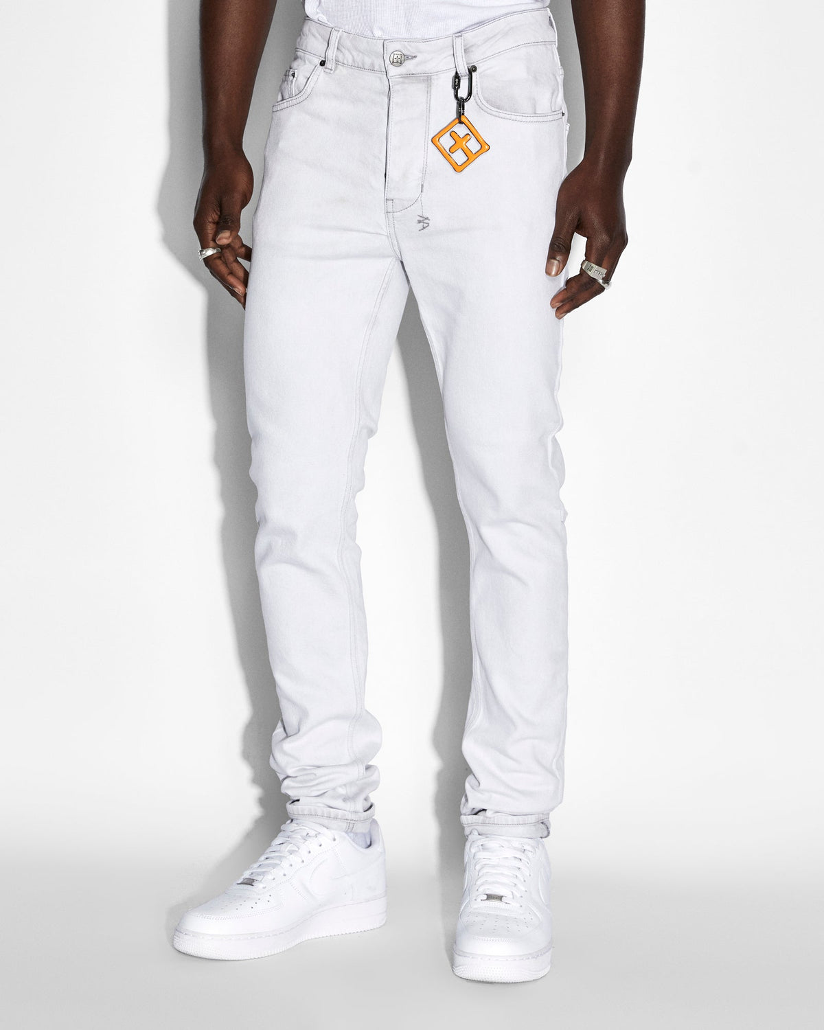 Mens Chitch Habits Slim Denim Jeans - White