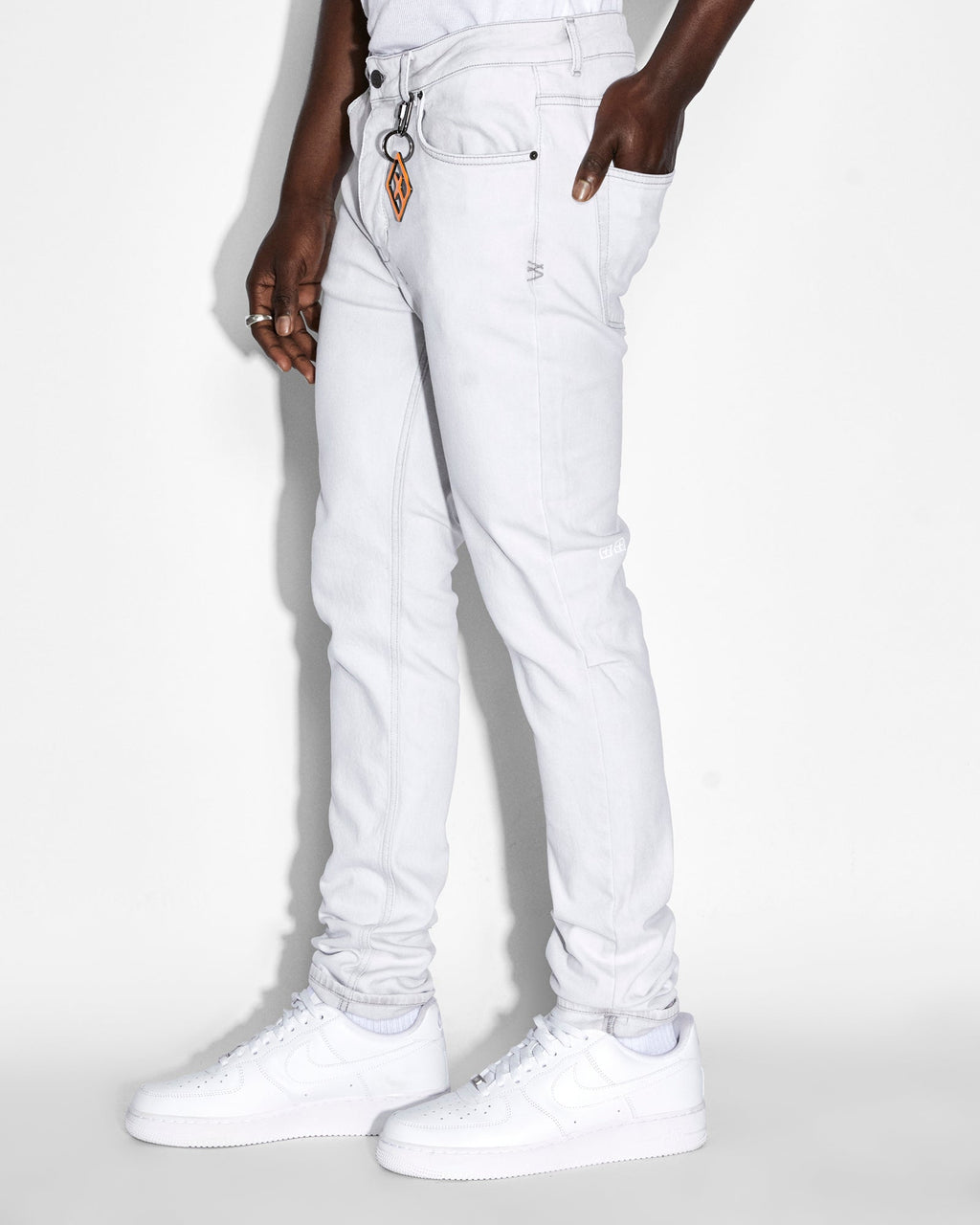 Mens Chitch Habits Slim Denim Jeans - White
