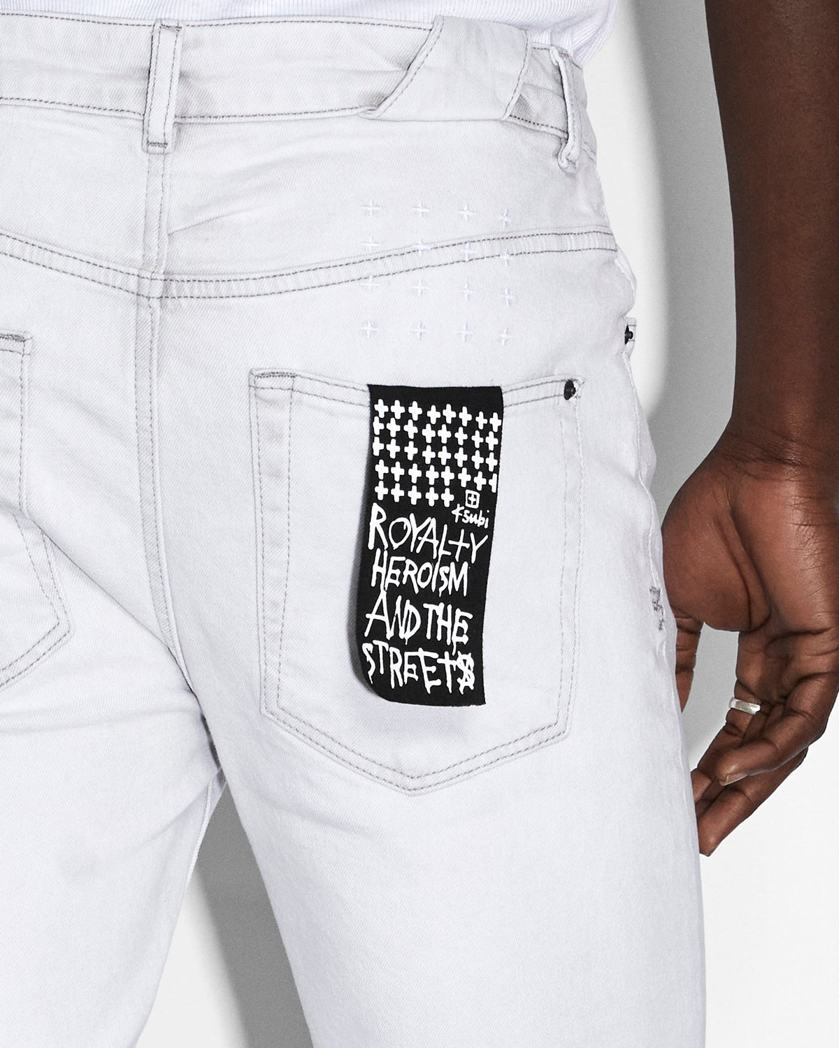 Mens Chitch Habits Slim Denim Jeans - White