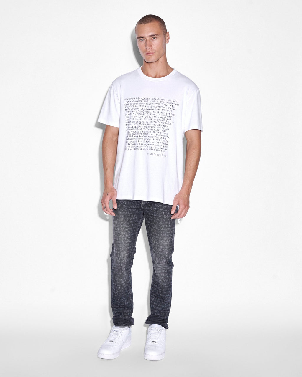 MENS WHITENOISE KASH SS TEE SPACE WHITE TEES
