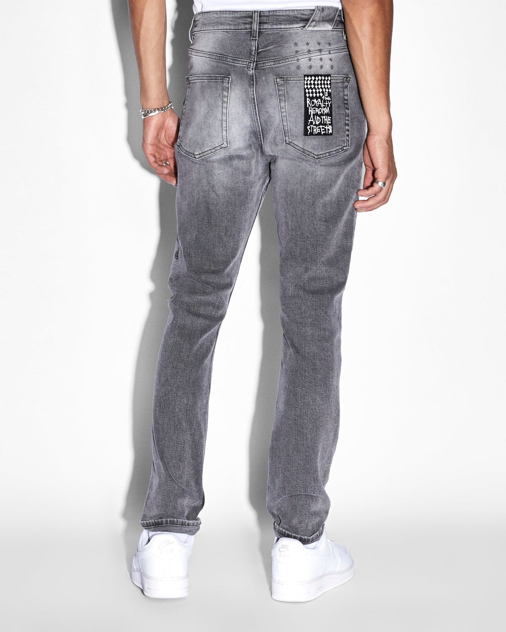 Mens Chitch Monokrome Slim Denim Jeans - Grey