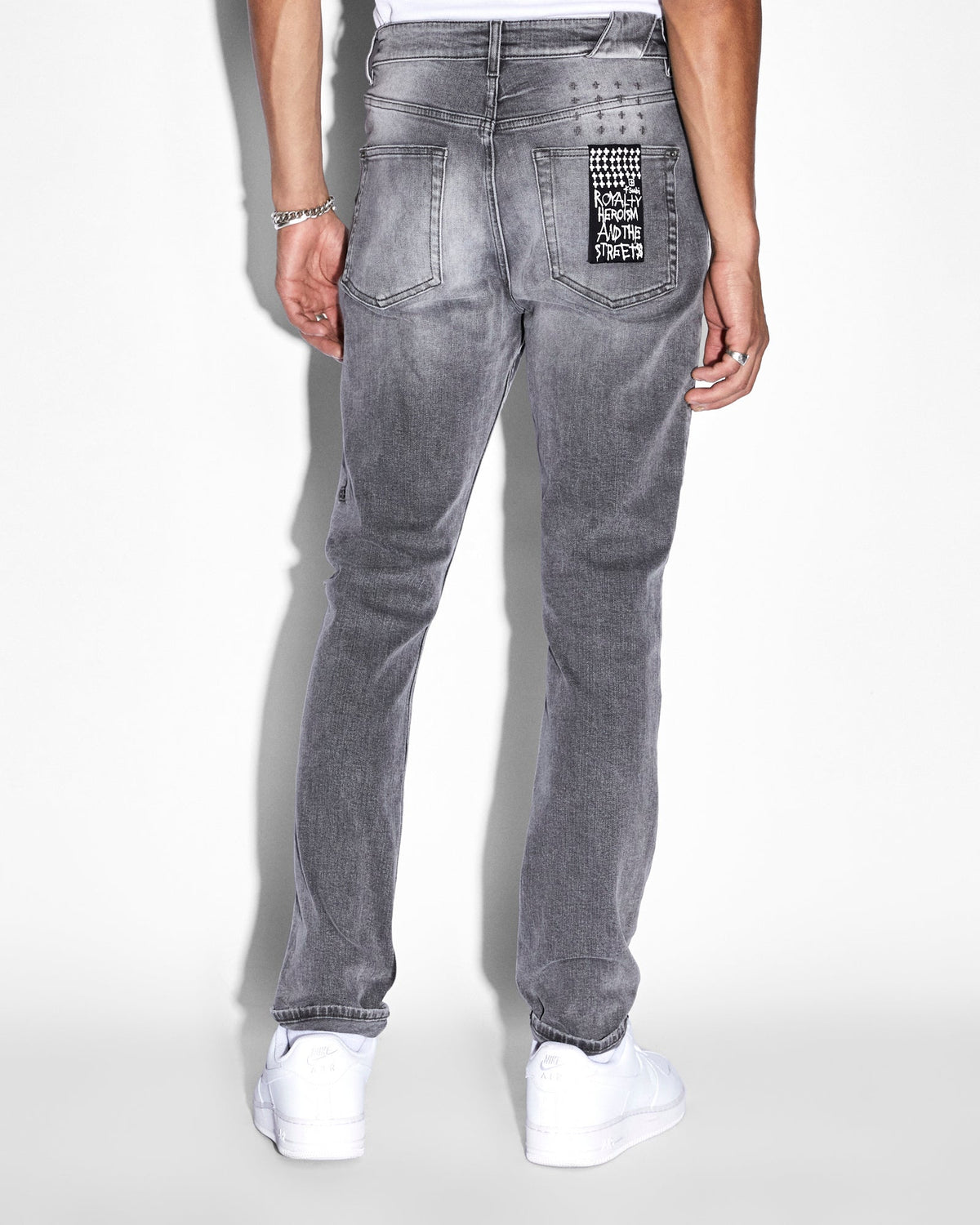 Mens Chitch Monokrome Slim Denim Jeans - Grey