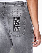 Mens Chitch Monokrome Slim Denim Jeans - Grey