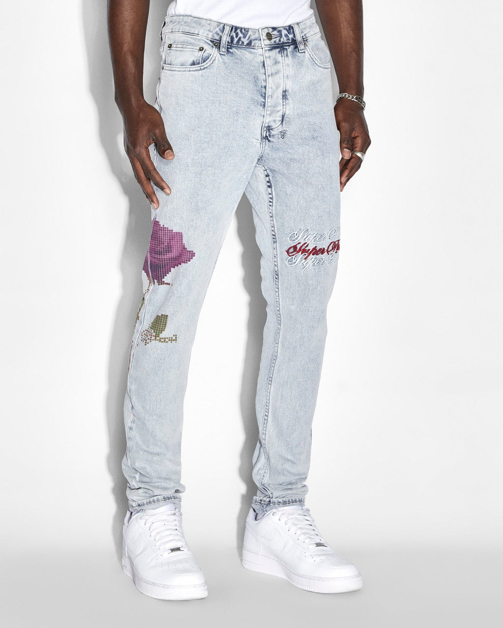 Mens Chitch Pixel Refresh Slim Denim Jeans - Denim