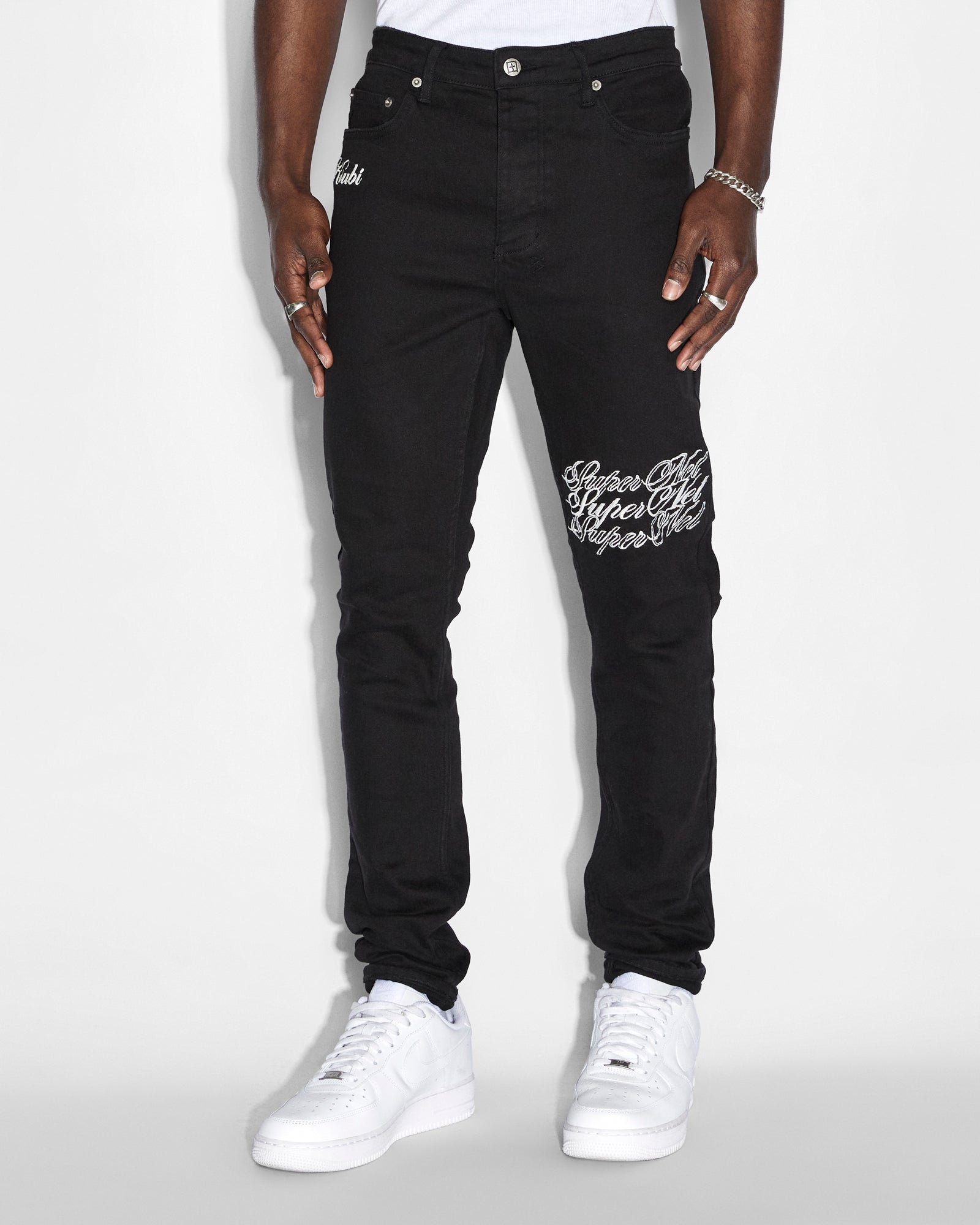 MENS CHITCH SCRIPTED SLIM DENIM JEANS