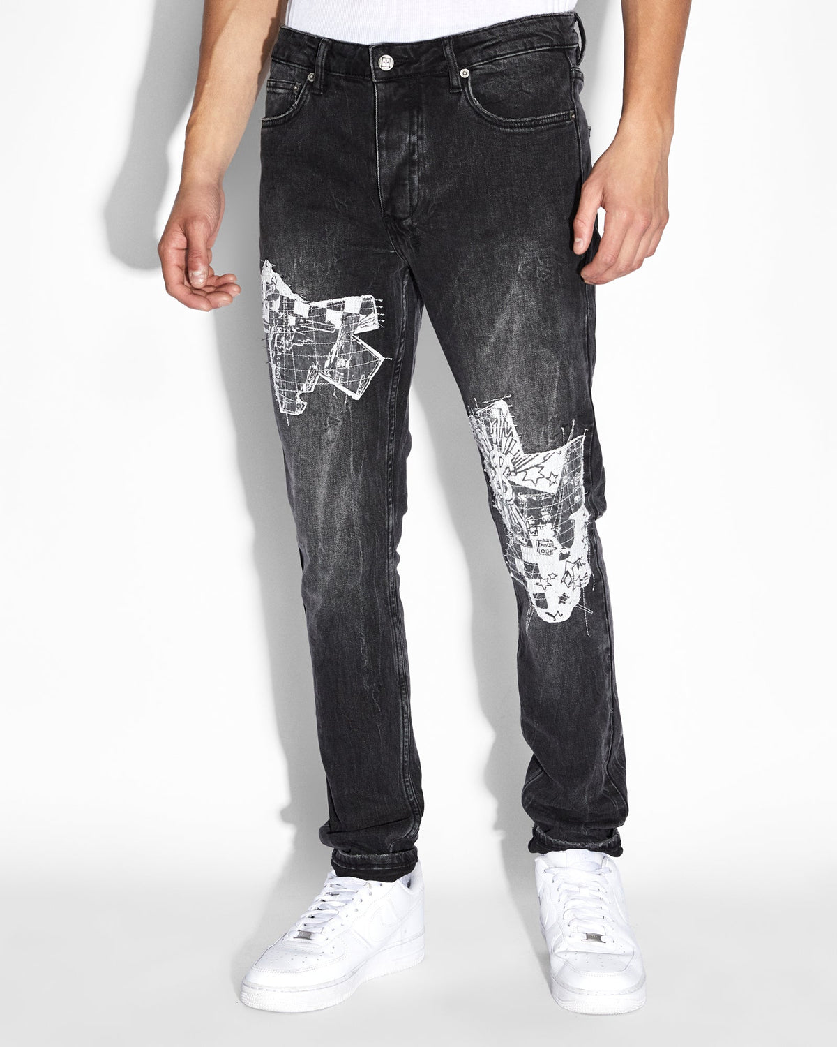 Mens Chitch Streets Slim Denim Jeans - Black