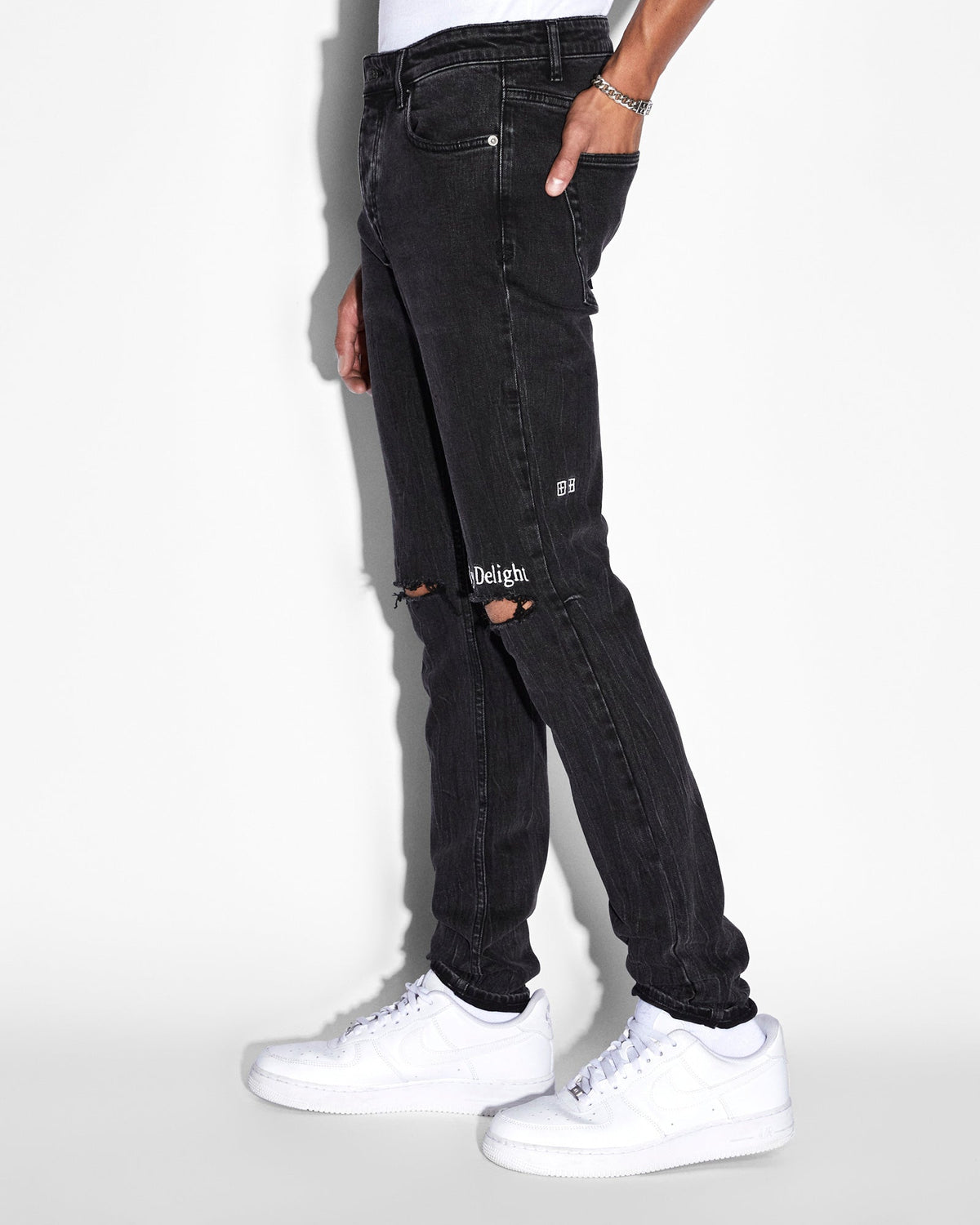 Mens Chitch Unearthly Slim Denim Jeans - Black