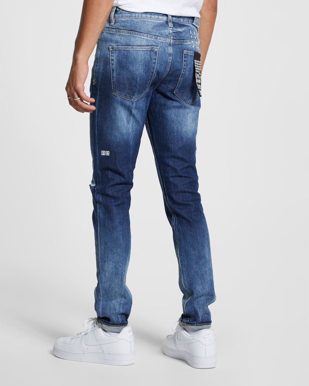 Mens Chitch Vertigo Smoke Out Slim Denim Jeans - Denim