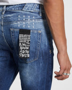 Mens Chitch Vertigo Smoke Out Slim Denim Jeans - Denim