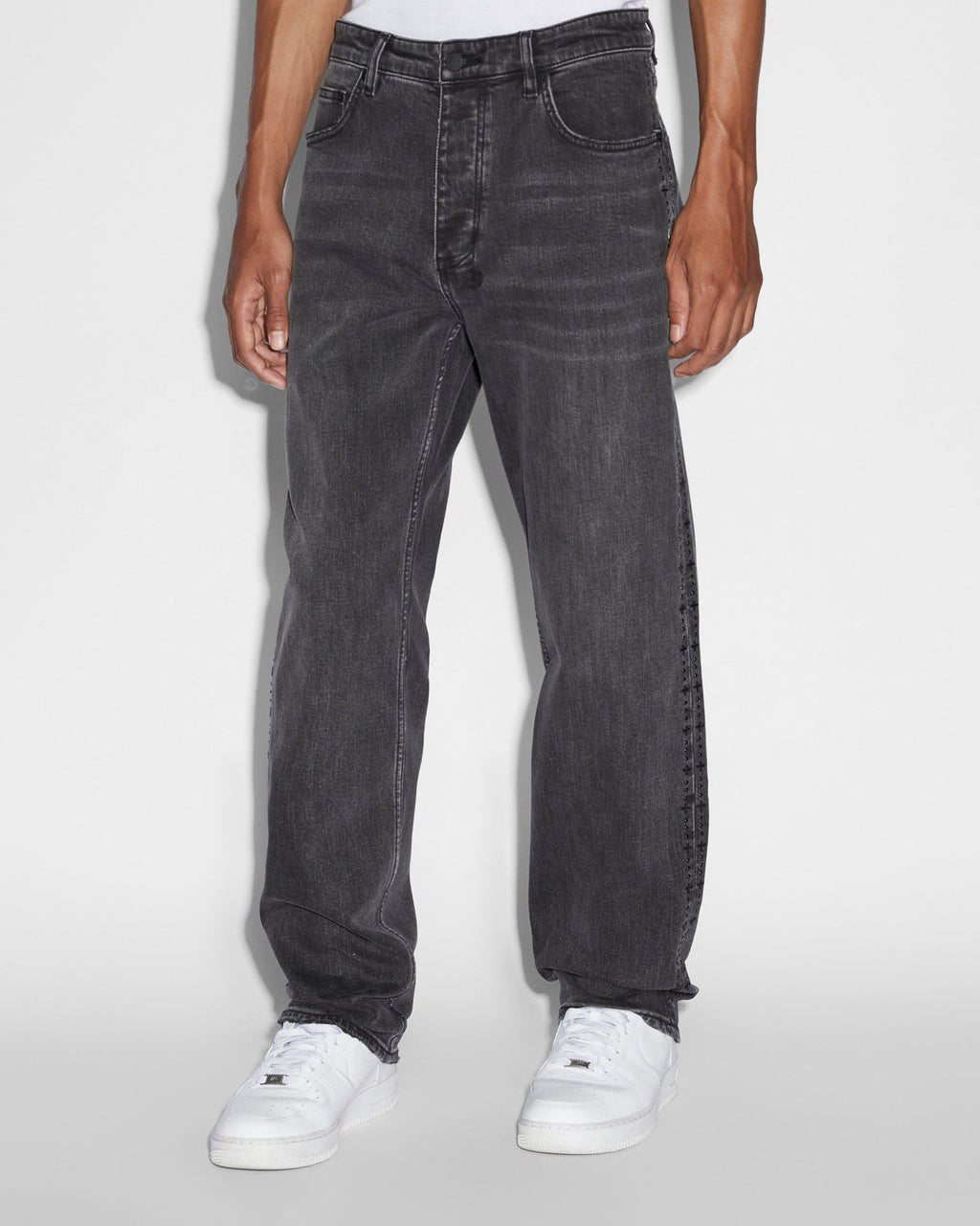 MENS HAZLOW BLACK METAL DENIM JEANS