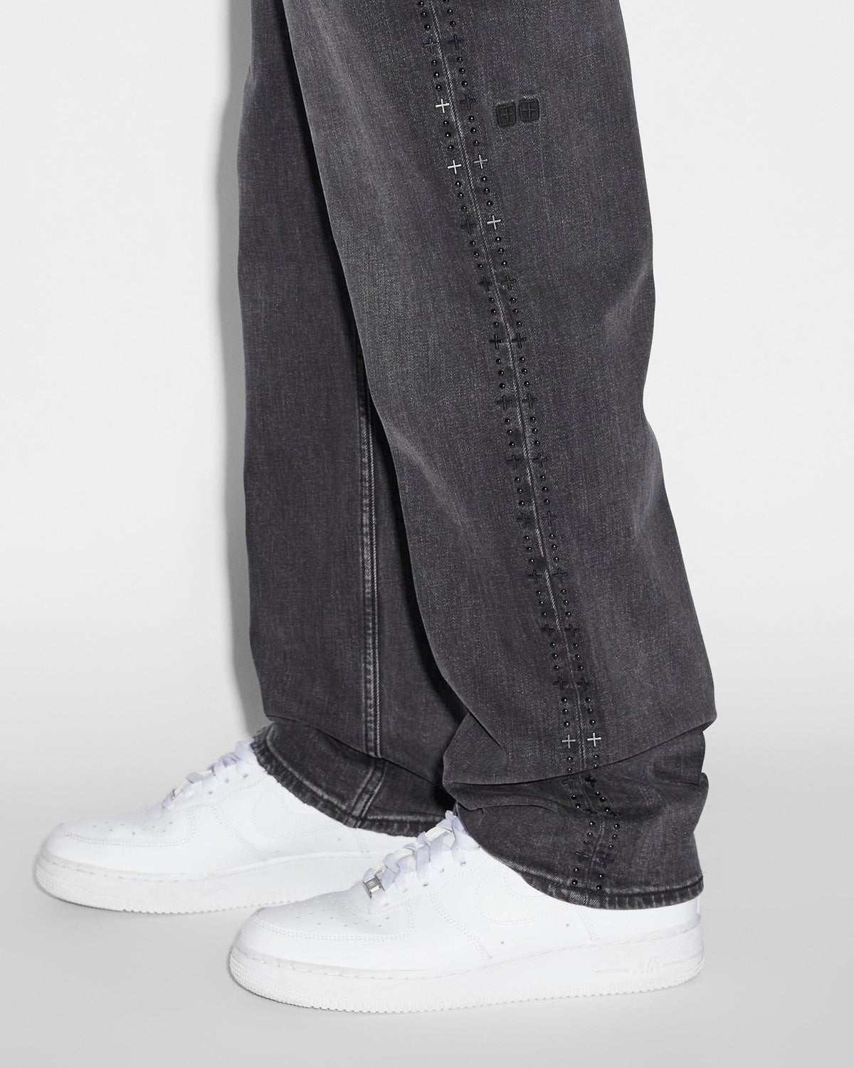 MENS HAZLOW BLACK METAL DENIM JEANS