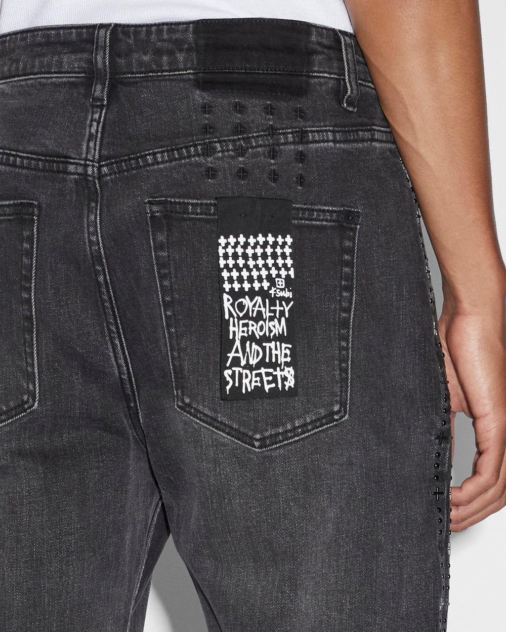 MENS HAZLOW BLACK METAL DENIM JEANS