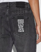 MENS HAZLOW BLACK METAL DENIM JEANS