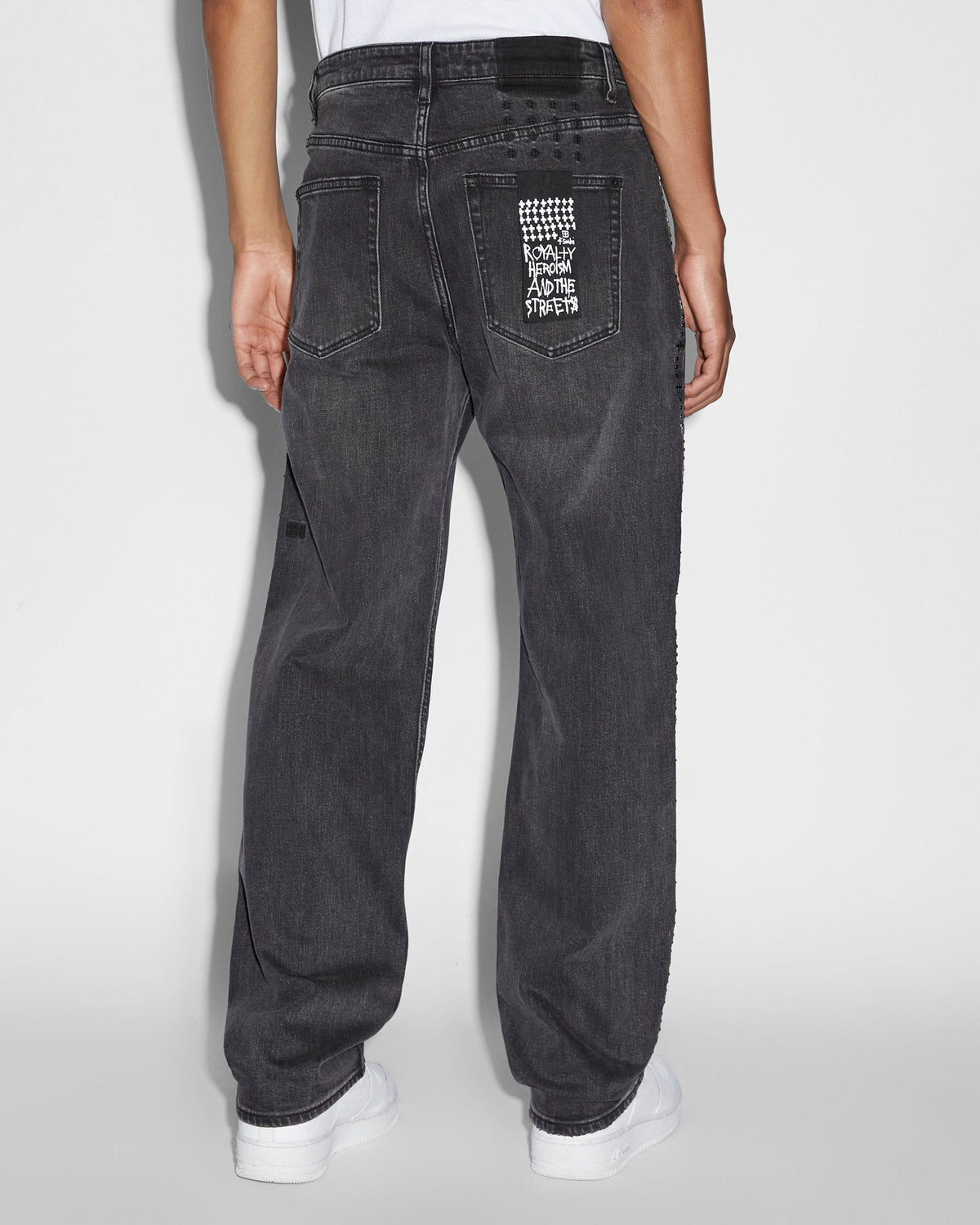 MENS HAZLOW BLACK METAL DENIM JEANS