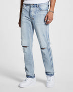Mens Hazlow City High Trashed Straight Denim Jeans - Denim