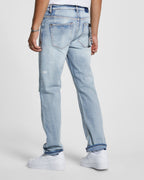 Mens Hazlow City High Trashed Straight Denim Jeans - Denim