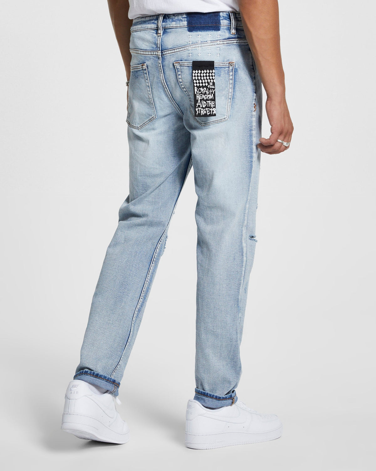 Mens Hazlow City High Trashed Straight Denim Jeans - Denim