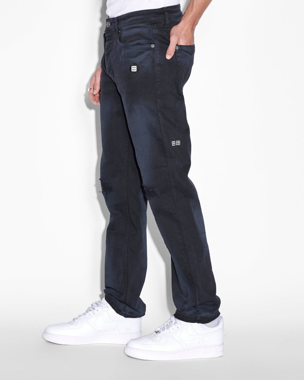 MENS HAZLOW GHOSTED ANGELS DENIM JEANS