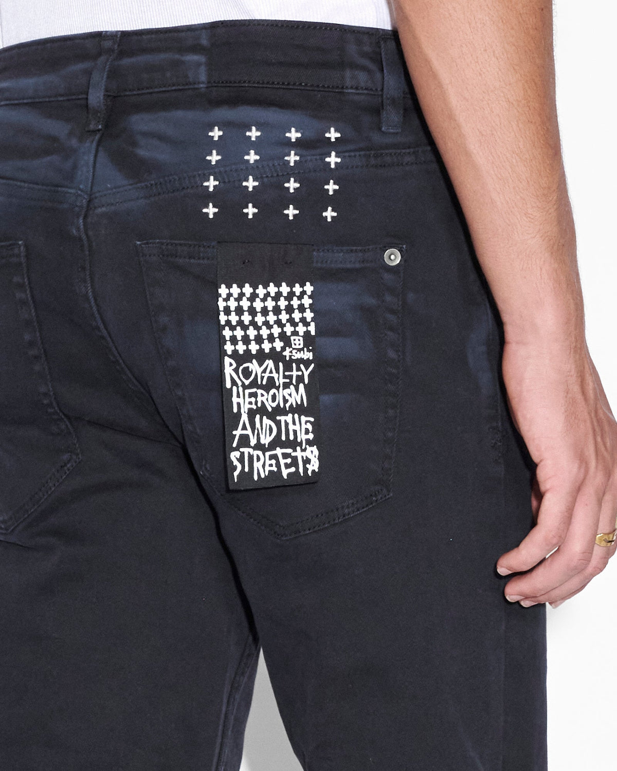 MENS HAZLOW GHOSTED ANGELS DENIM JEANS
