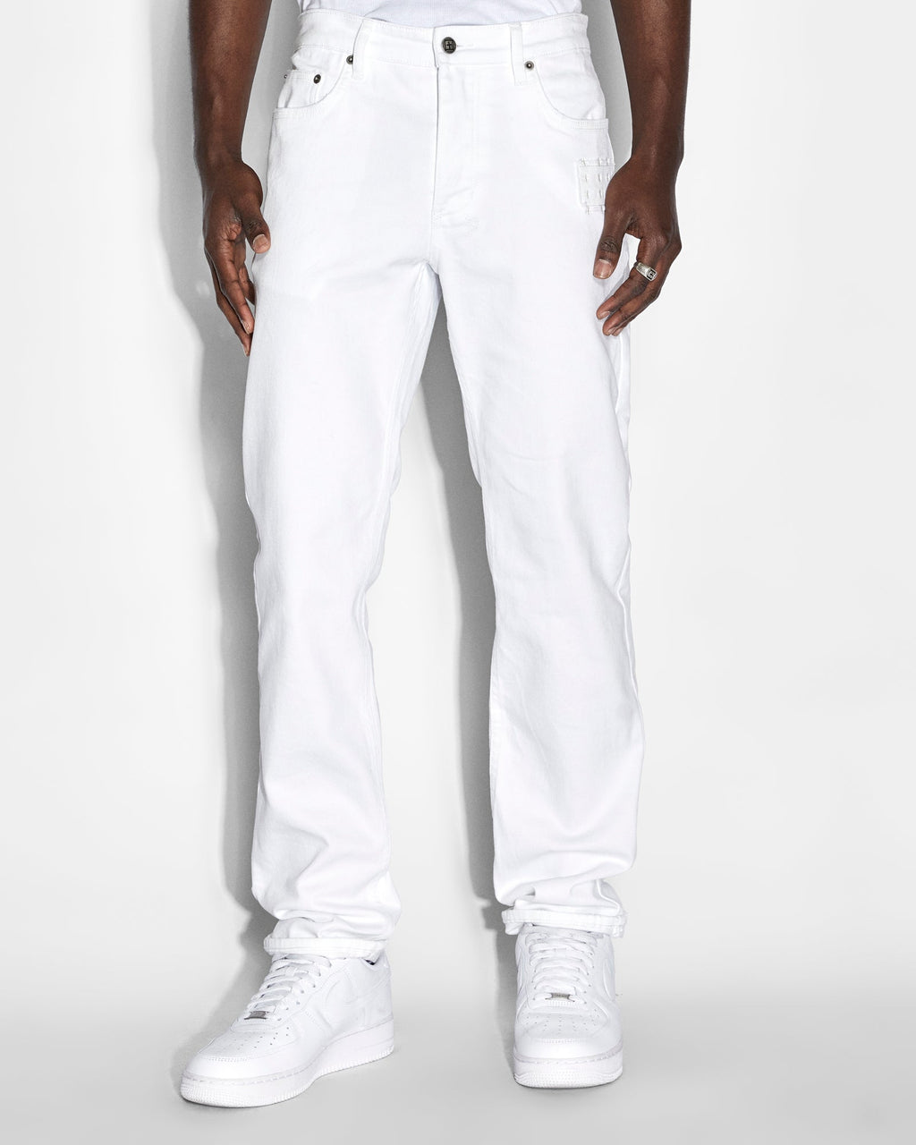 Mens Hazlow Whiteout Straight Denim Jeans - White