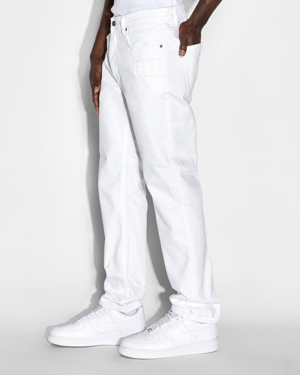 Mens Hazlow Whiteout Straight Denim Jeans - White