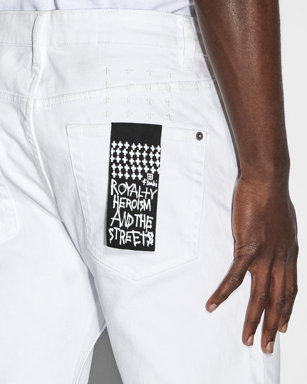 Mens Hazlow Whiteout Straight Denim Jeans - White
