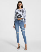 WOMENS HI N WASTED EXPOSED HAVEN DENIM JEANS