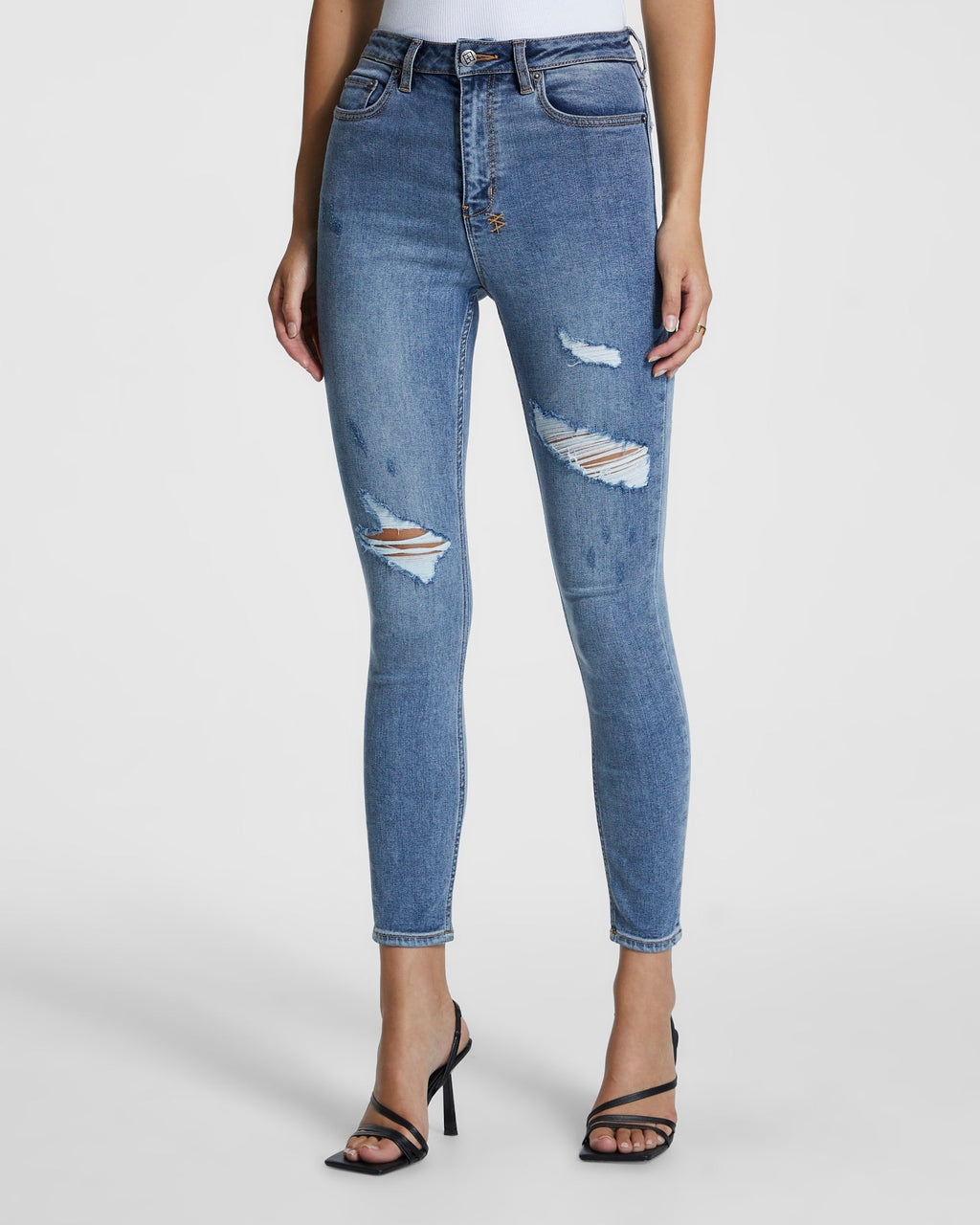 WOMENS HI N WASTED EXPOSED HAVEN DENIM JEANS