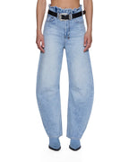 WOMENS HI BARREL JEAN CUTOFF VAPOUR DENIM JEANS