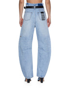 WOMENS HI BARREL JEAN CUTOFF VAPOUR DENIM JEANS