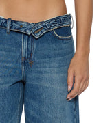 WOMENS LOW RIDER FLIP AGED DENIM JEANS