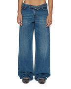 WOMENS LOW RIDER FLIP AGED DENIM JEANS