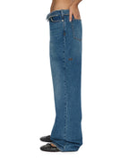 WOMENS LOW RIDER FLIP AGED DENIM JEANS