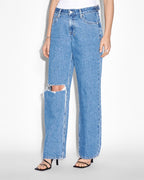 WOMENS LOW RIDER RAMBLE TRASHED DENIM JEANS