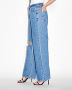WOMENS LOW RIDER RAMBLE TRASHED DENIM JEANS